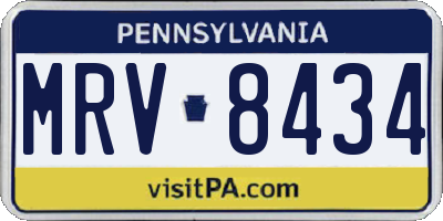 PA license plate MRV8434