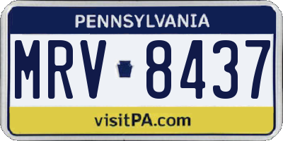 PA license plate MRV8437