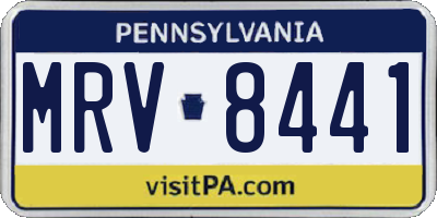 PA license plate MRV8441