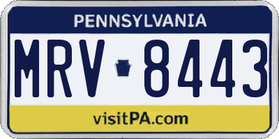 PA license plate MRV8443