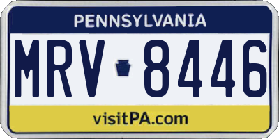 PA license plate MRV8446