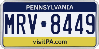 PA license plate MRV8449