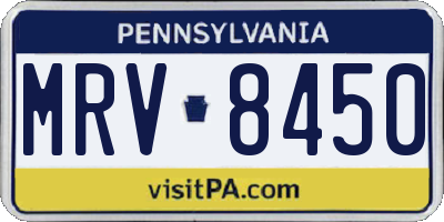 PA license plate MRV8450