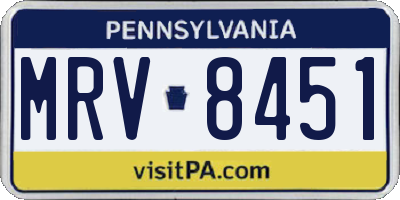 PA license plate MRV8451
