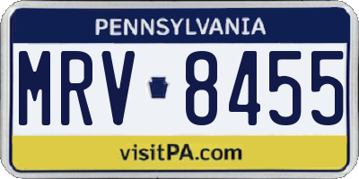 PA license plate MRV8455
