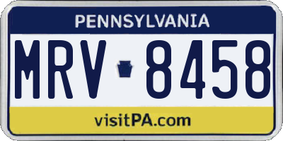 PA license plate MRV8458
