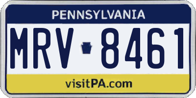 PA license plate MRV8461