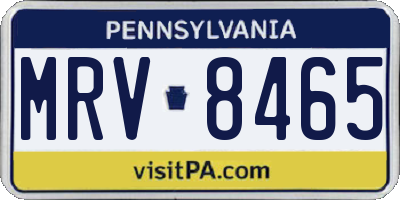 PA license plate MRV8465