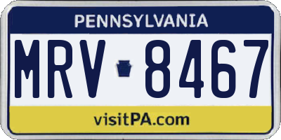PA license plate MRV8467