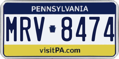 PA license plate MRV8474