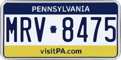 PA license plate MRV8475