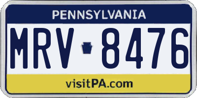 PA license plate MRV8476