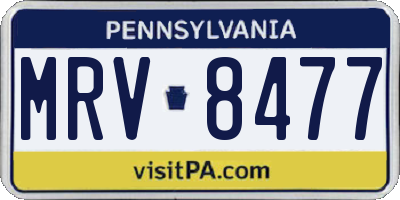 PA license plate MRV8477