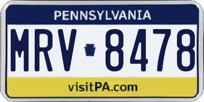 PA license plate MRV8478