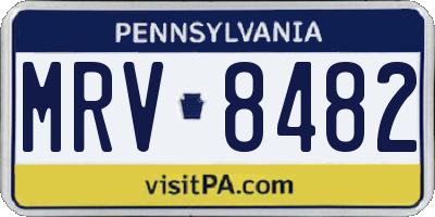 PA license plate MRV8482