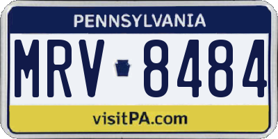 PA license plate MRV8484
