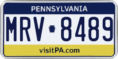 PA license plate MRV8489