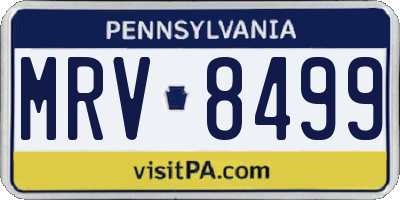 PA license plate MRV8499