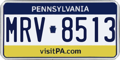 PA license plate MRV8513