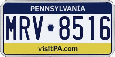 PA license plate MRV8516
