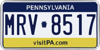 PA license plate MRV8517