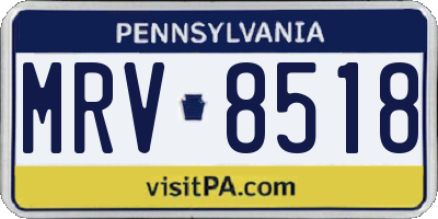 PA license plate MRV8518