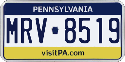 PA license plate MRV8519
