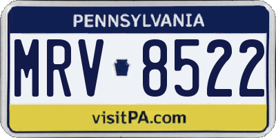 PA license plate MRV8522