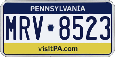 PA license plate MRV8523