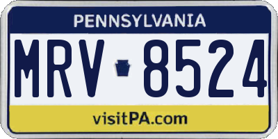 PA license plate MRV8524