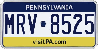 PA license plate MRV8525