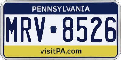 PA license plate MRV8526
