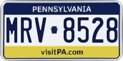 PA license plate MRV8528