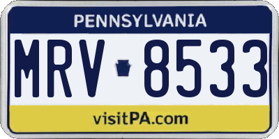 PA license plate MRV8533