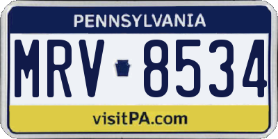 PA license plate MRV8534
