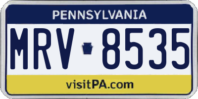 PA license plate MRV8535