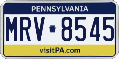 PA license plate MRV8545
