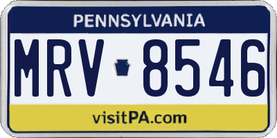 PA license plate MRV8546