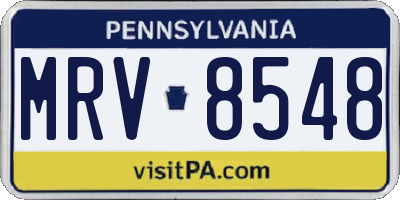 PA license plate MRV8548