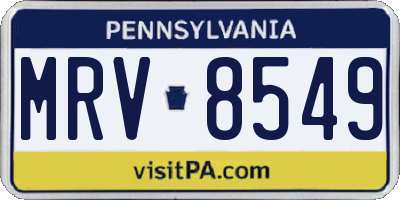 PA license plate MRV8549