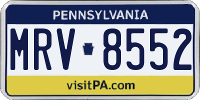 PA license plate MRV8552