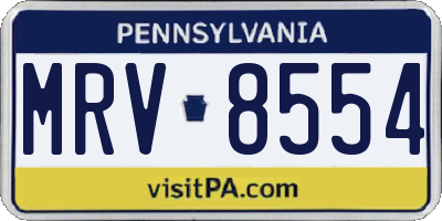 PA license plate MRV8554