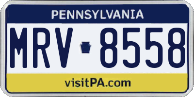 PA license plate MRV8558