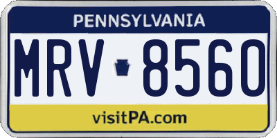 PA license plate MRV8560