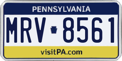 PA license plate MRV8561