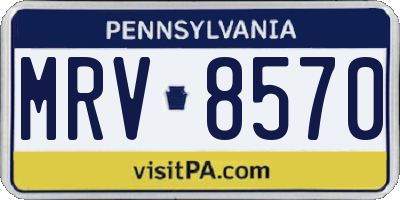 PA license plate MRV8570