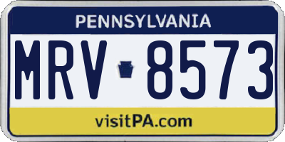 PA license plate MRV8573