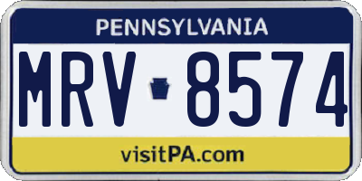 PA license plate MRV8574