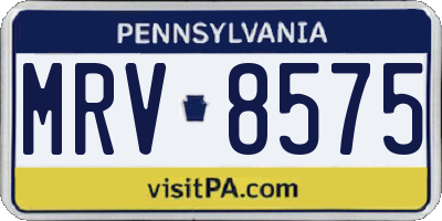 PA license plate MRV8575