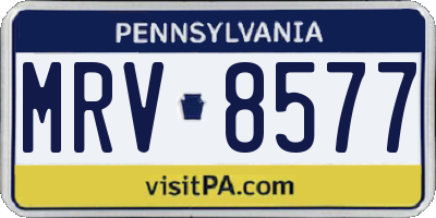 PA license plate MRV8577